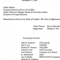 Minutes, 2001-12-11. The Pr...