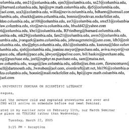 Announcements, 2005-03-22. ...