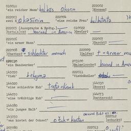 Western questionnaire, answ...