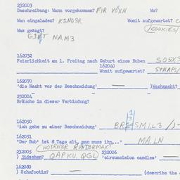 Western questionnaire, answ...