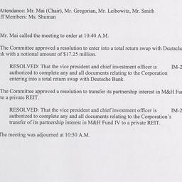 Investment Committee Meeting