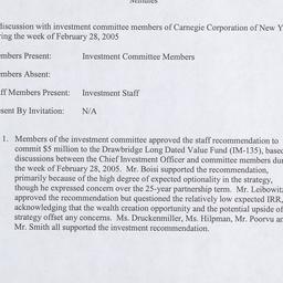 Investment Committee Meeting