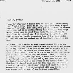 Letter from Arthur Raper to...