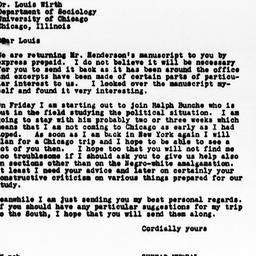Letter from Gunnar Myrdal t...