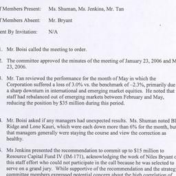 Investment Committee Meeting