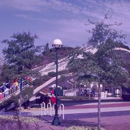 Visitors on bridge.