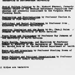 Carnegie-Myrdal Study, Supp...