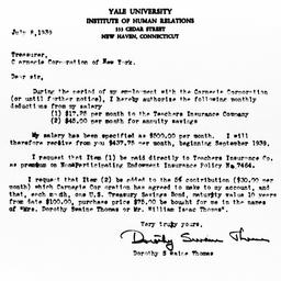 Letter from Dorothy Swaine ...