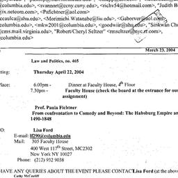 Announcements, 2004-04-22. ...