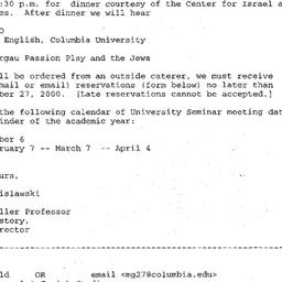 Announcements, 2000-11-01. ...