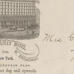 Cosmopolitan Hotel. Envelope