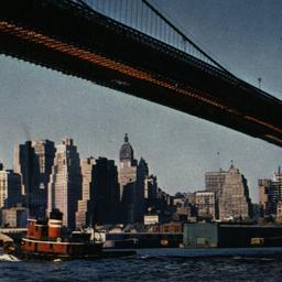 [Brooklyn Bridge spanning t...