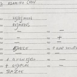 Eastern questionnaire, answ...