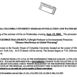 Announcements, 2004-09-15. ...
