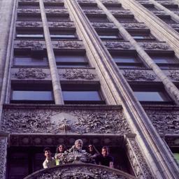 Exterior view, looking up B...