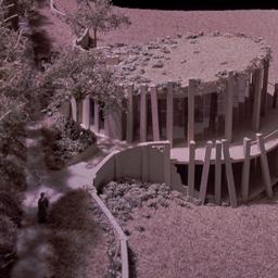 Model, garden pavilion, aer...