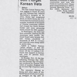 Don't forget Korean vets
