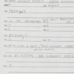Eastern questionnaire, answ...