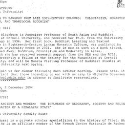 Announcements, 2004-11-11. ...