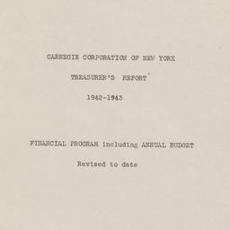 Treasurer's Report, 194...
