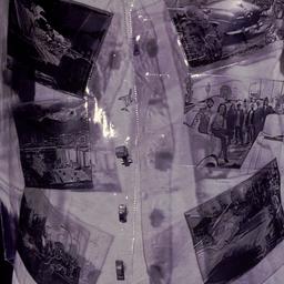 Plastic vest with pictures.