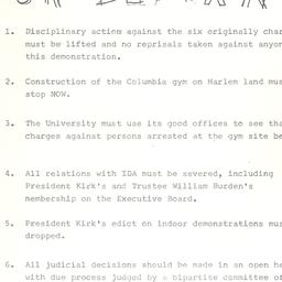 Our Demands circular