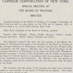 Board Meeting, 1/27/1921