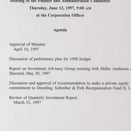 Meeting of the Finance and ...