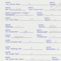 Western questionnaire, answ...