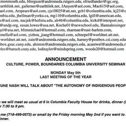 Announcements, 2003-05-05. ...