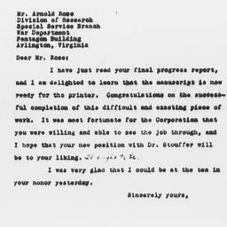 Letter from Frederick P. Ke...