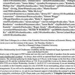 Announcements, 2002-10-03. ...