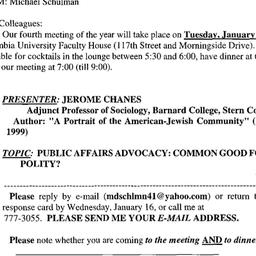 Announcements, 2002-01-22. ...