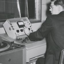 Ted Conant operating machinery