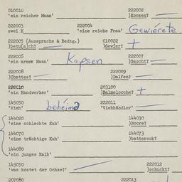 Western questionnaire, answ...