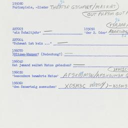 Western questionnaire, answ...