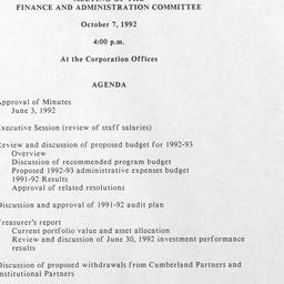 Meeting of the Finance and ...
