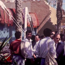 Visitors in pavilion.
