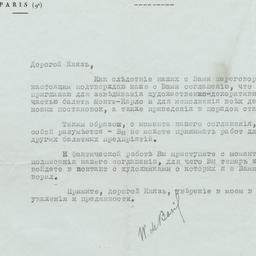 Letter from Colonel W. de B...
