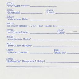 Western questionnaire, answ...