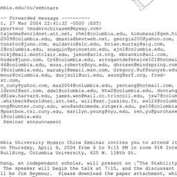 Announcements, 2004-04-08. ...