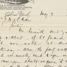 M.&S. Sternberger. Letter