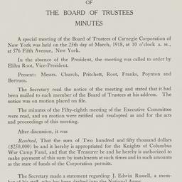 Board Meeting, 3/25/1918