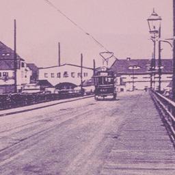Tram with early 20th centur...
