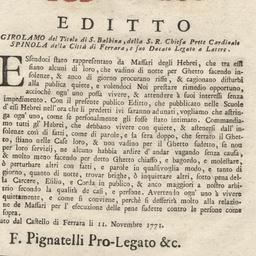 Editto Girolamo del Titolo ...
