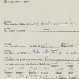 Western questionnaire, answ...