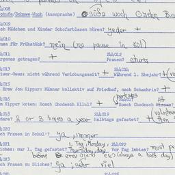 Western questionnaire, answ...