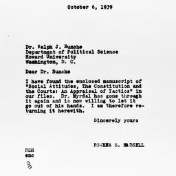 Letter from Rowena S. Hadse...