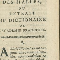 Dictionaire des Halles, ou,...