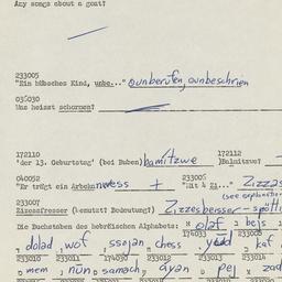 Western questionnaire, answ...